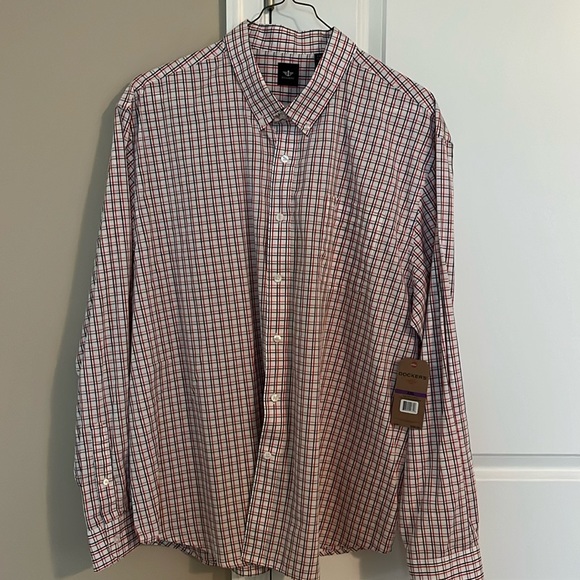 Dockers short sleeve button down check shirt, men's XL size cotton green type Vintage Second Hand
